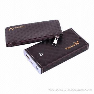 PDA Chargers with 6,000mAh Real-capacity, Wallet Shaped Design, LED Torch, Multi-functional Series
